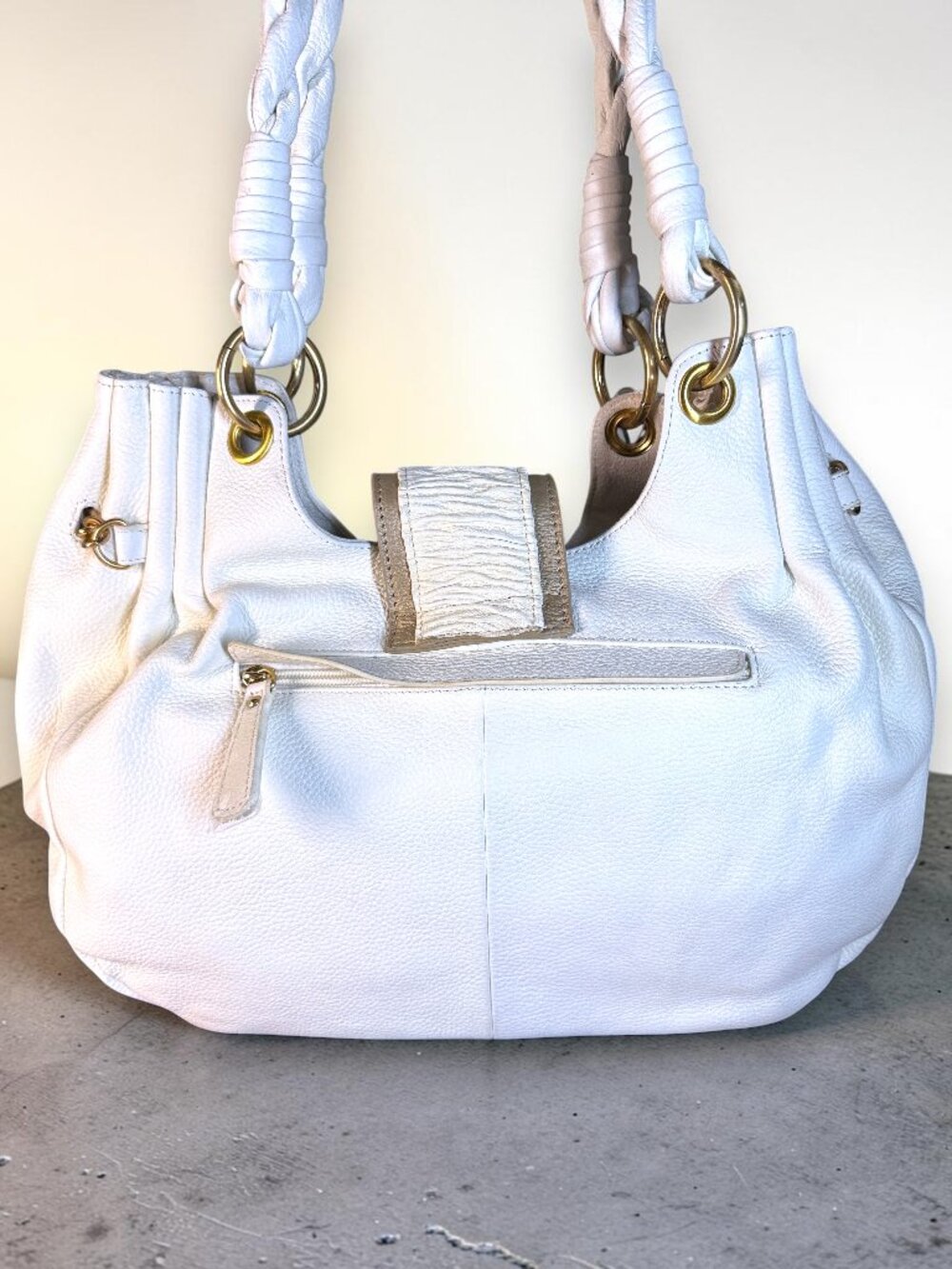 Sharif 1827 Studio Vintage Leather Hobo Shoulder Bag with Fringed Tassel - Picture 7 of 16